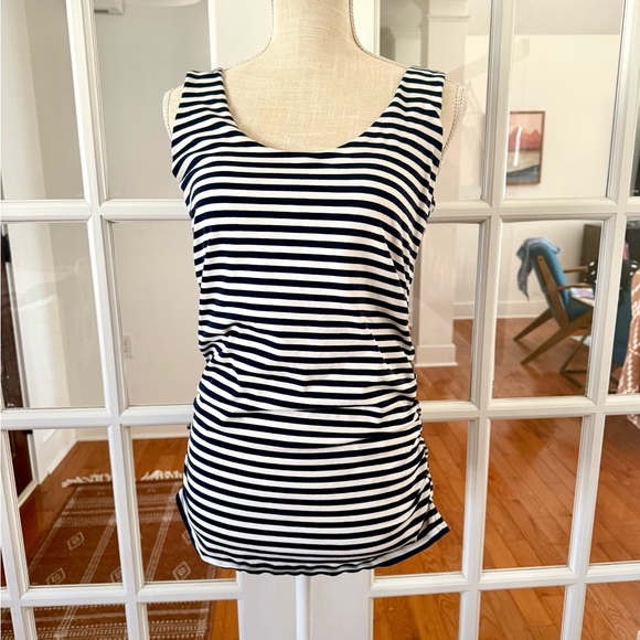 Boden Striped Ruched Tank - Picture 2 of 11